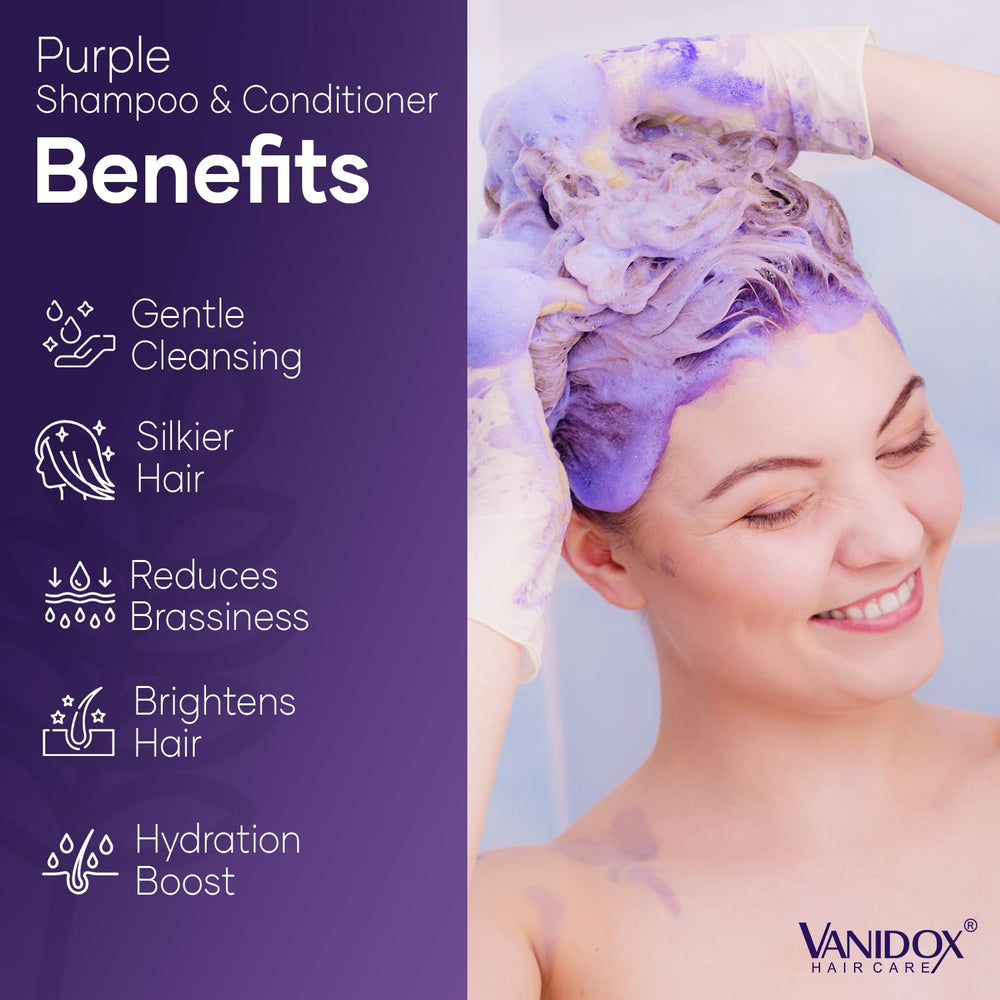 VanidoX purple shampoo lather close-up highlights rich foam for even coverage