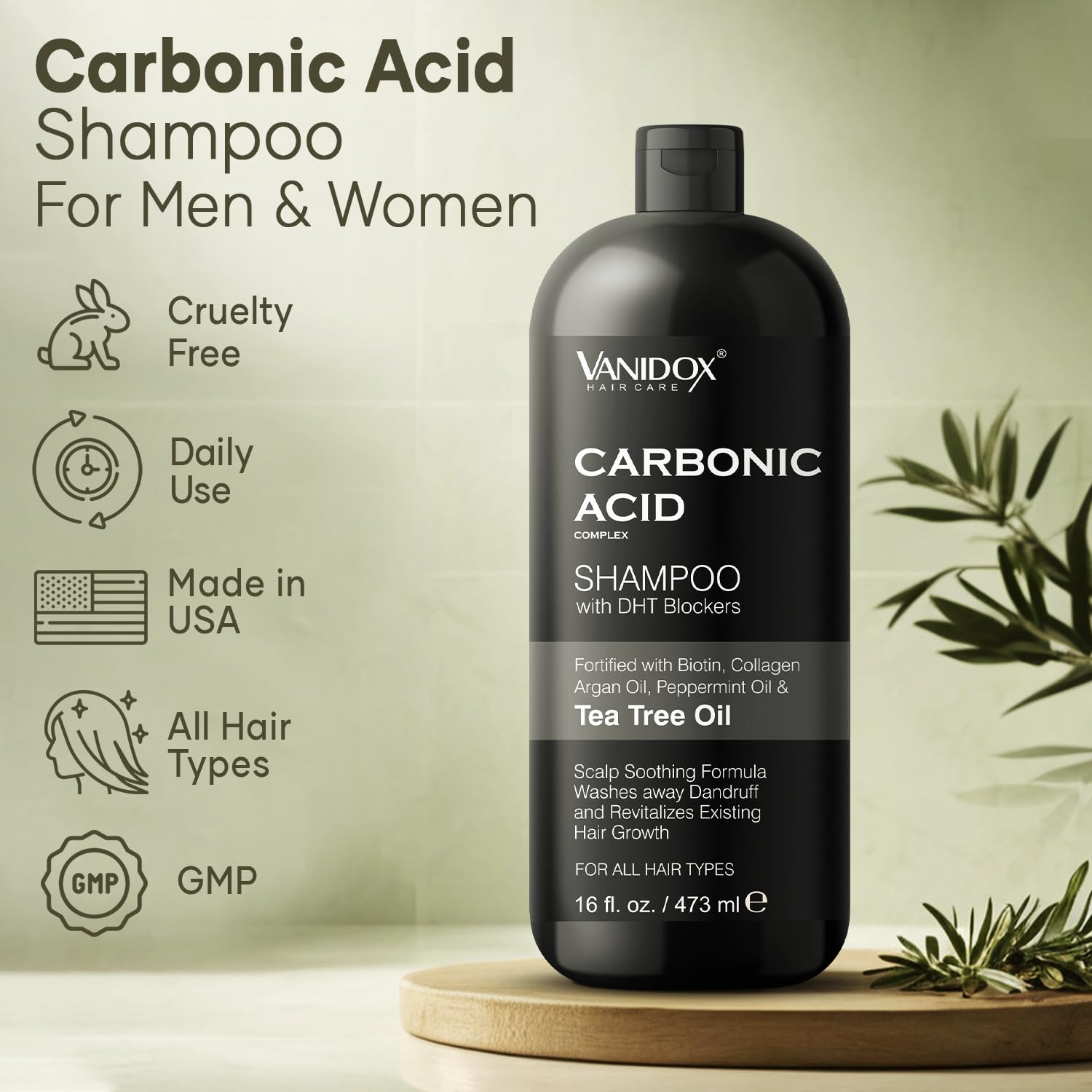 VanidoX Carbonic Shampoo lather demonstrates rich cleansing while hydrating the scalp