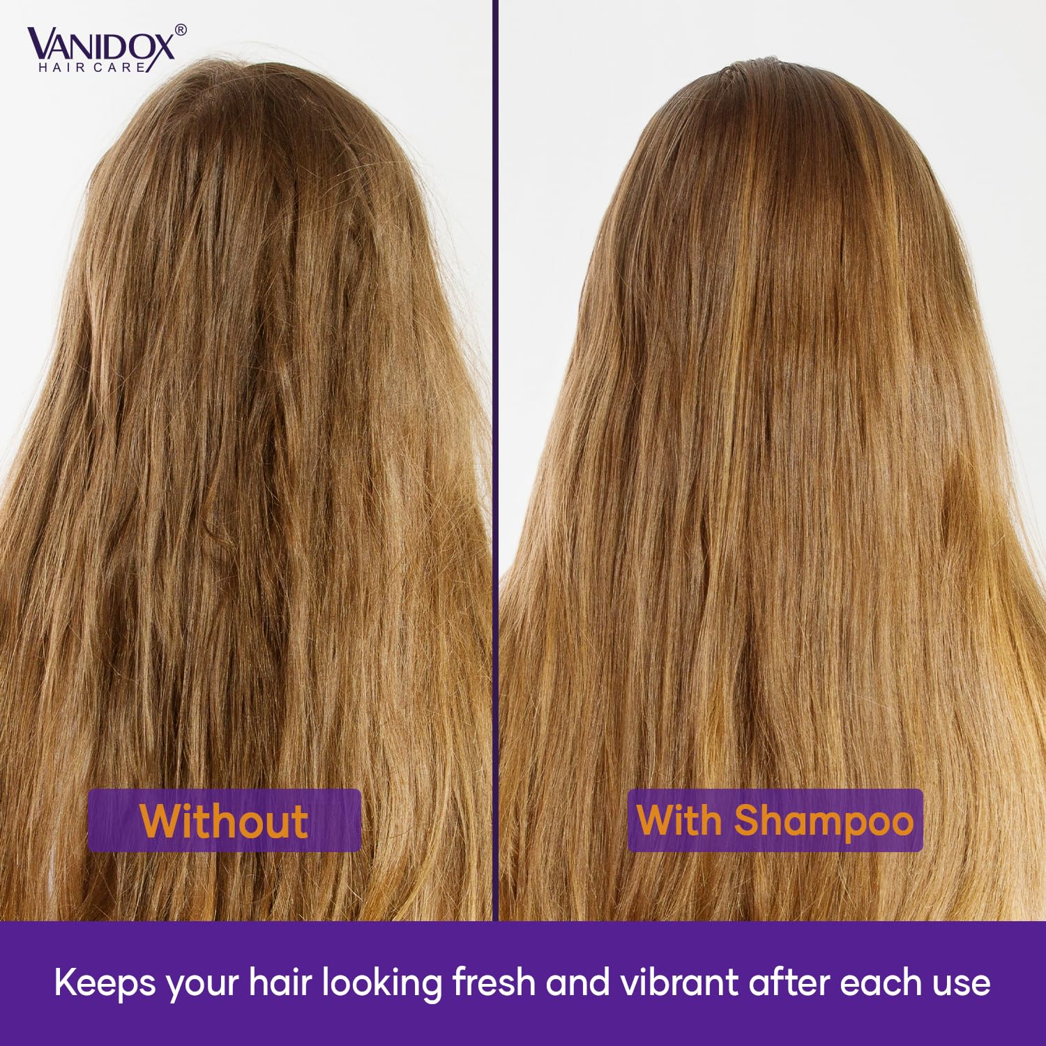 VANIDOX color-maintenance image emphasizes extended salon-like color between visits.