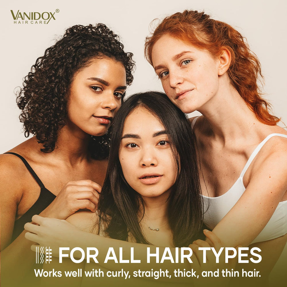 VANIDOX dandruff relief close up showing scalp care