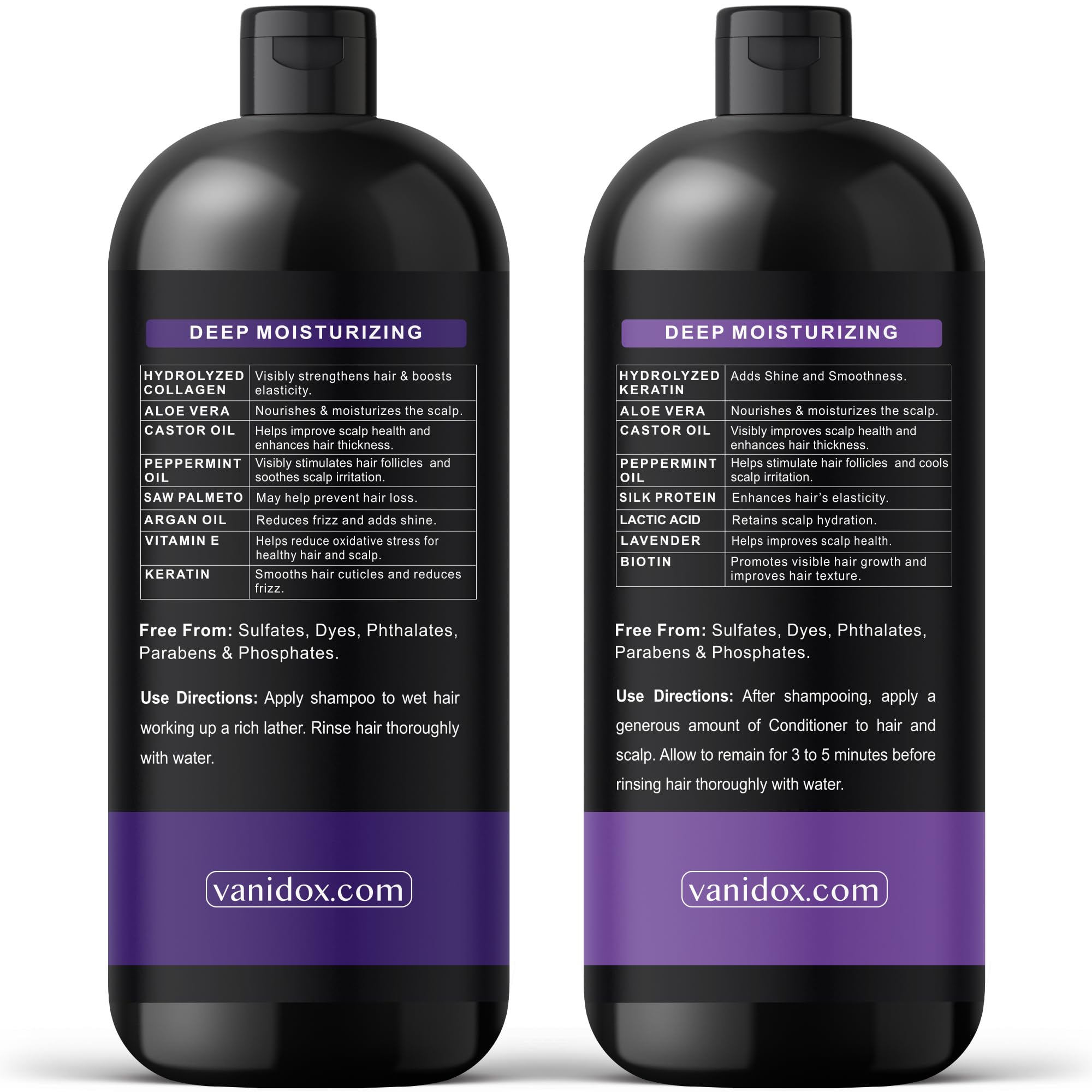 Finished Vanidox hair shows shine and healthy-looking hair after use