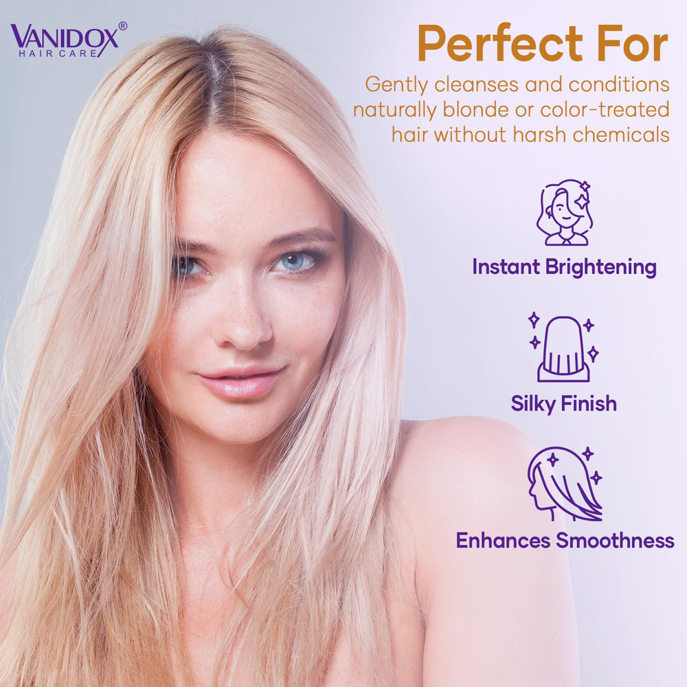 VANIDOX purple shampoo lather creates rich foam while toning brassy tones.