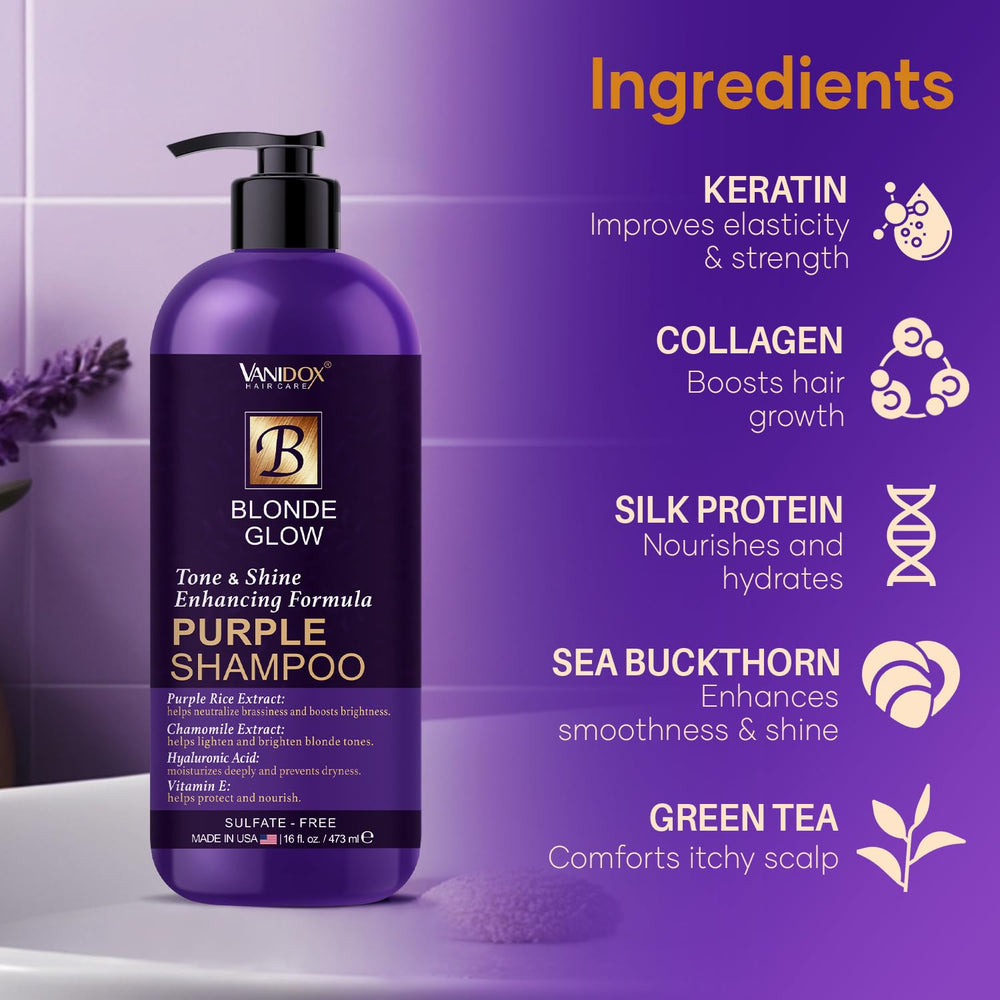 Lathering VANIDOX purple shampoo on color-treated hair