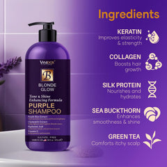 Lathering VANIDOX purple shampoo on color-treated hair