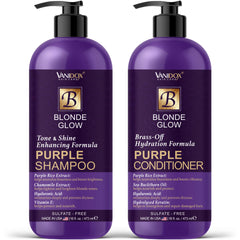 VANIDOX sulfate-free purple shampoo bottle restores cool tone and reduces brassiness.