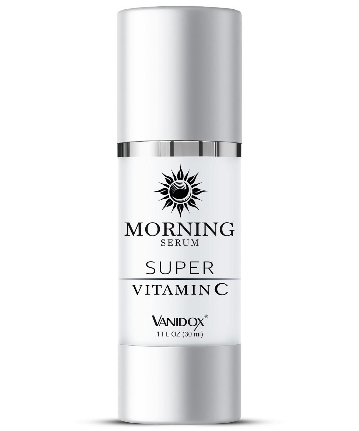 VanidoX Super Vitamin C Serum bottle closeup highlighting hydration benefits.