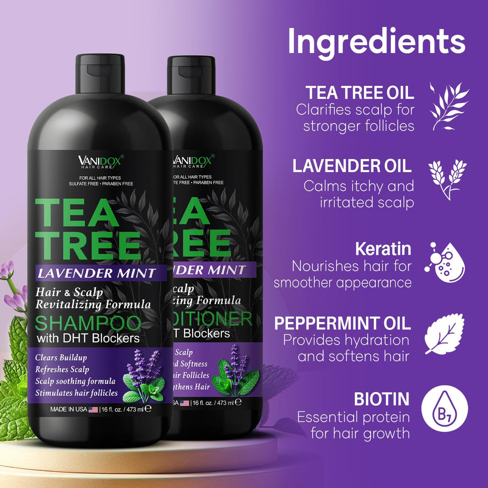 Vanidox Tea Tree Conditioner pump dispensing for easy use