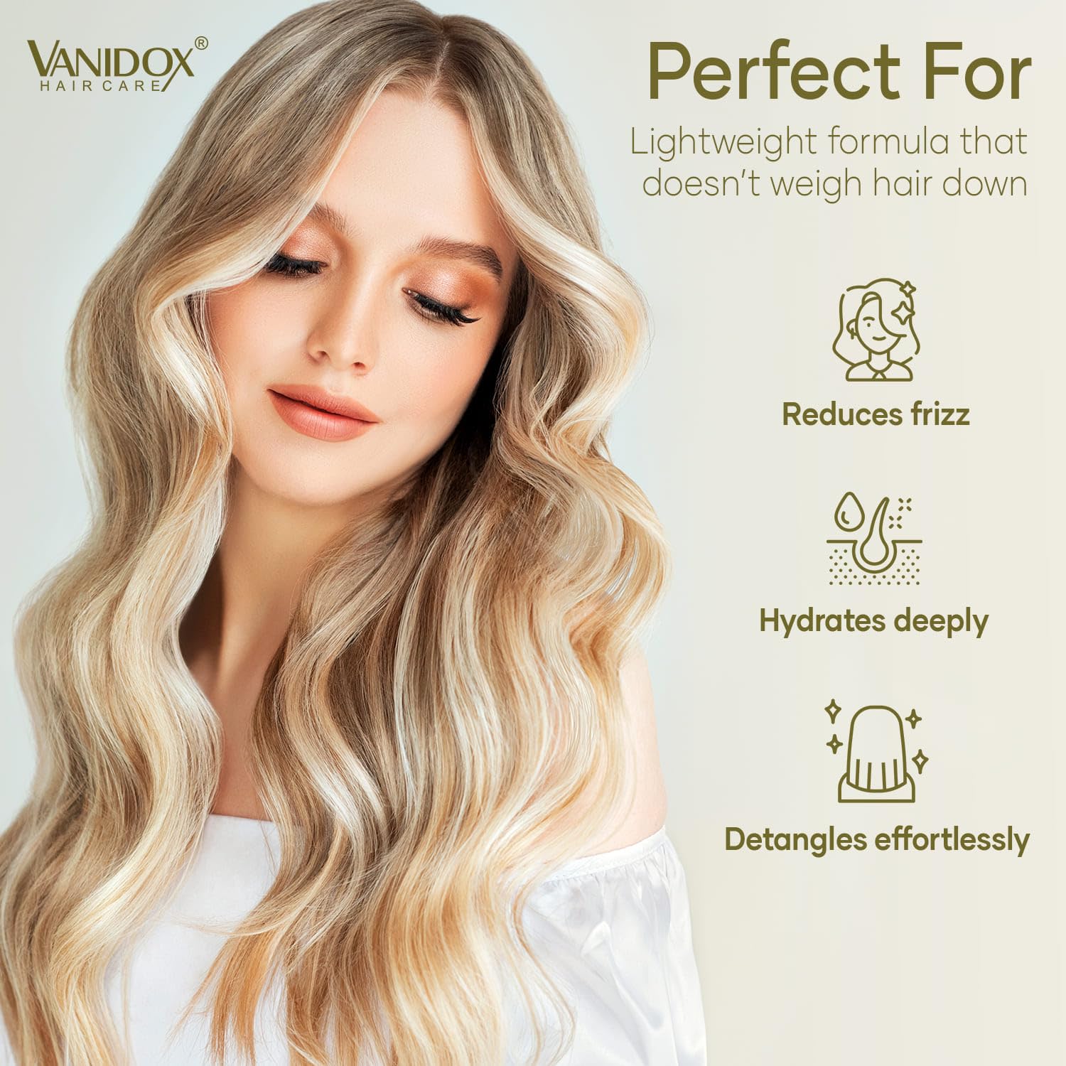 VANIDOX tea tree conditioner application shot for scalp relief