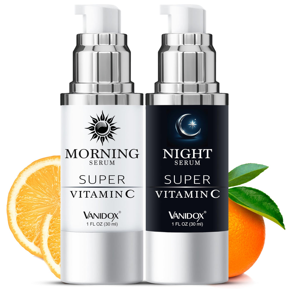 VANIDOX duo-pack front view showing two bottles for hydration and glow.