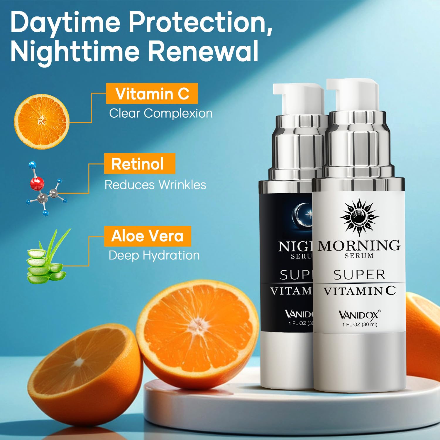 VANIDOX vitamin C serum texture spread smoothly on skin for hydration.
