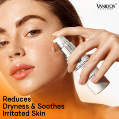 VanidoX vitamin C serum texture swatch shows smooth consistency.