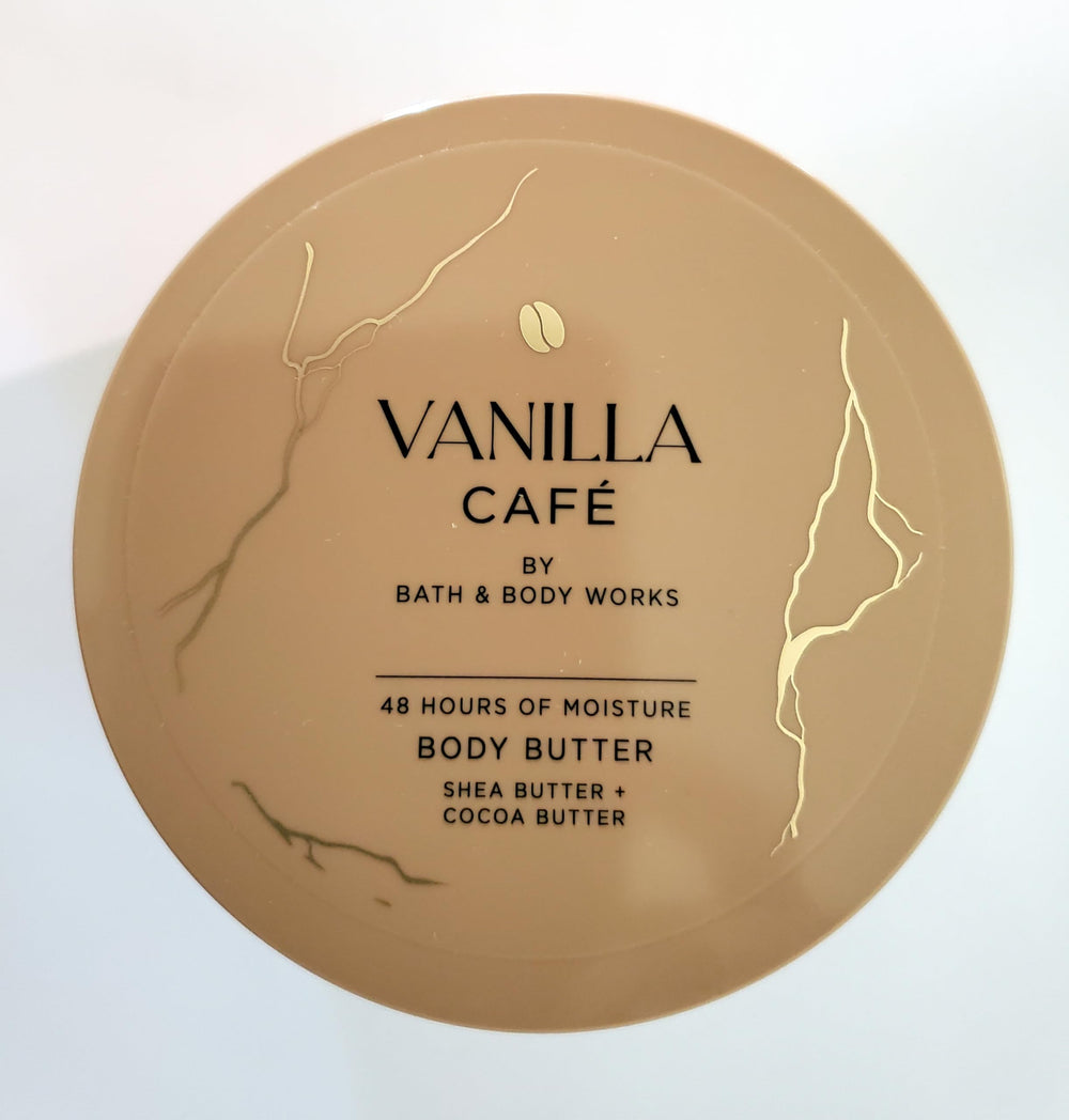 Bath & Body Works Vanilla Café Whipped Body Butter on skin demonstrates smooth application.
