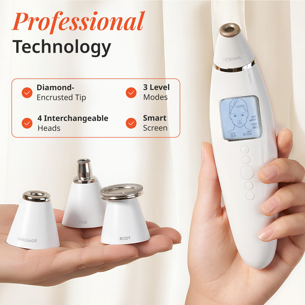 Vanity Planet Exfora auto-mode screen guides a 4-minute facial treatment