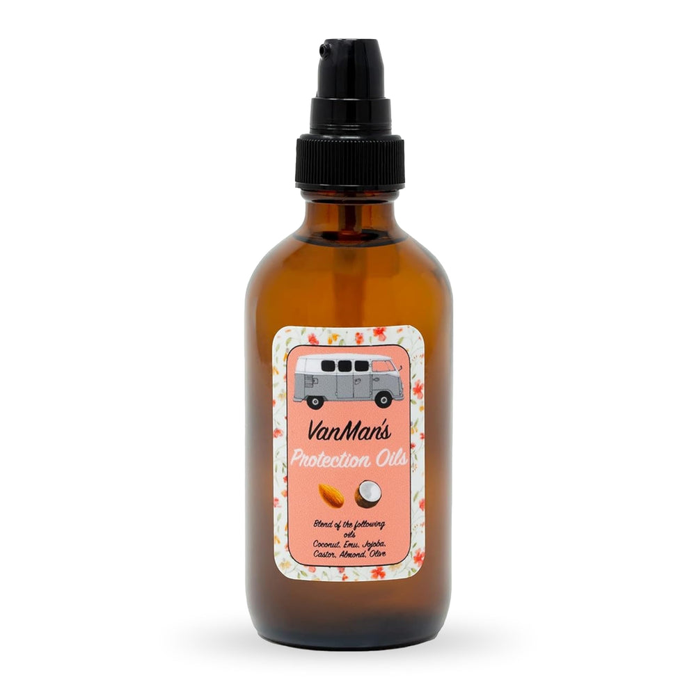 Vanman Protection Oil Serum bottle close-up showing fragrance-free formula.
