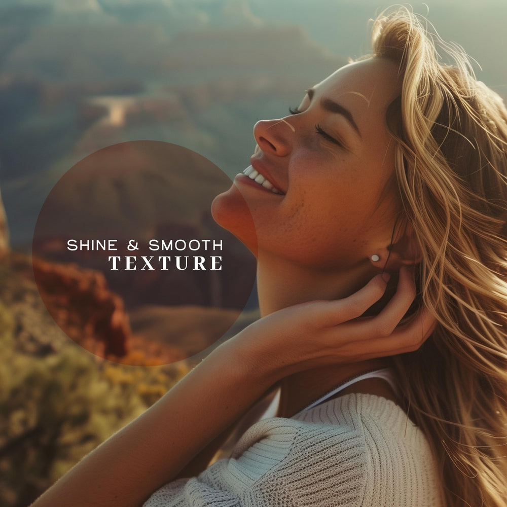 Hair ends treated with Vanman serum for smooth, frizz-free finish.