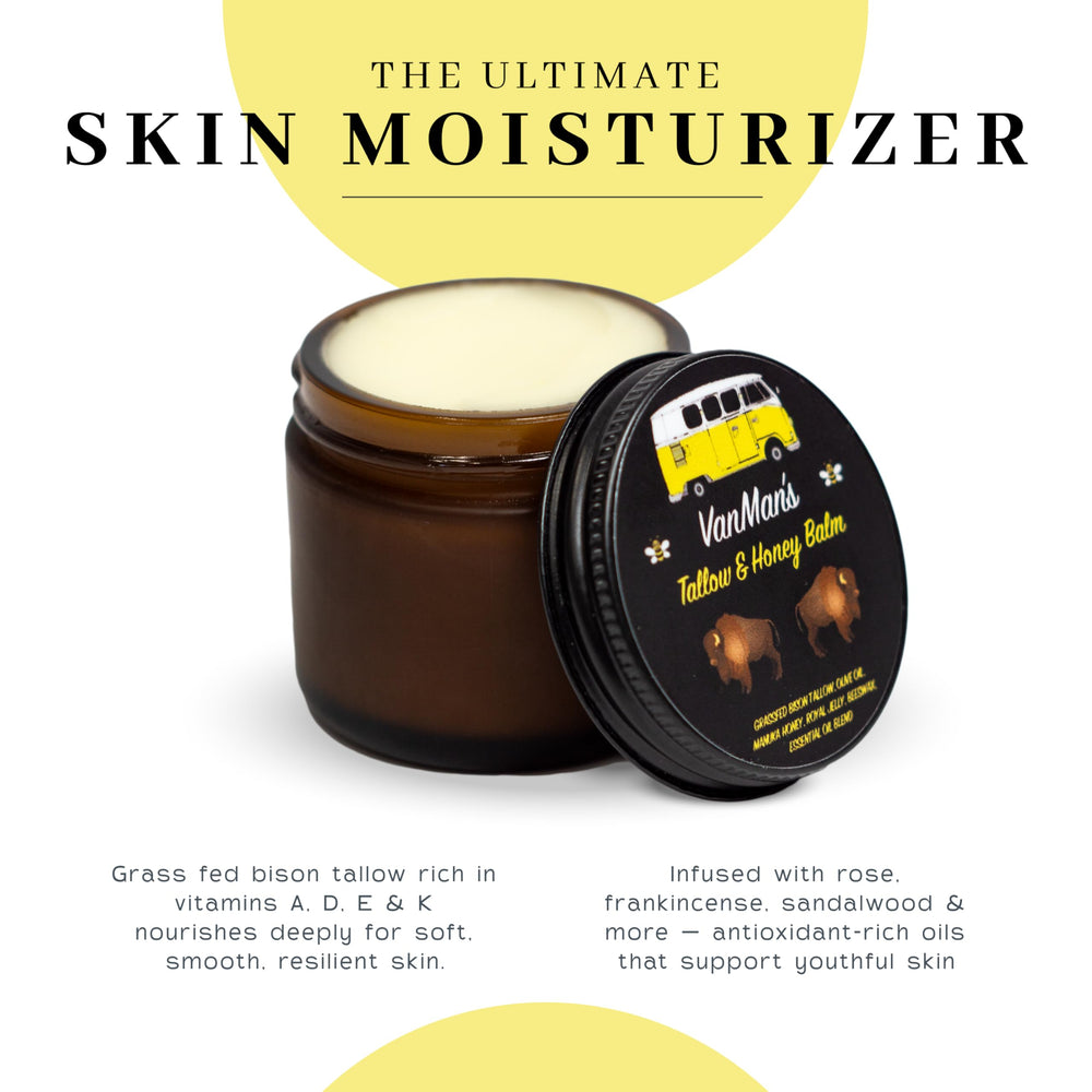 Applying Vanman’s balm to the face for soft, smooth skin.
