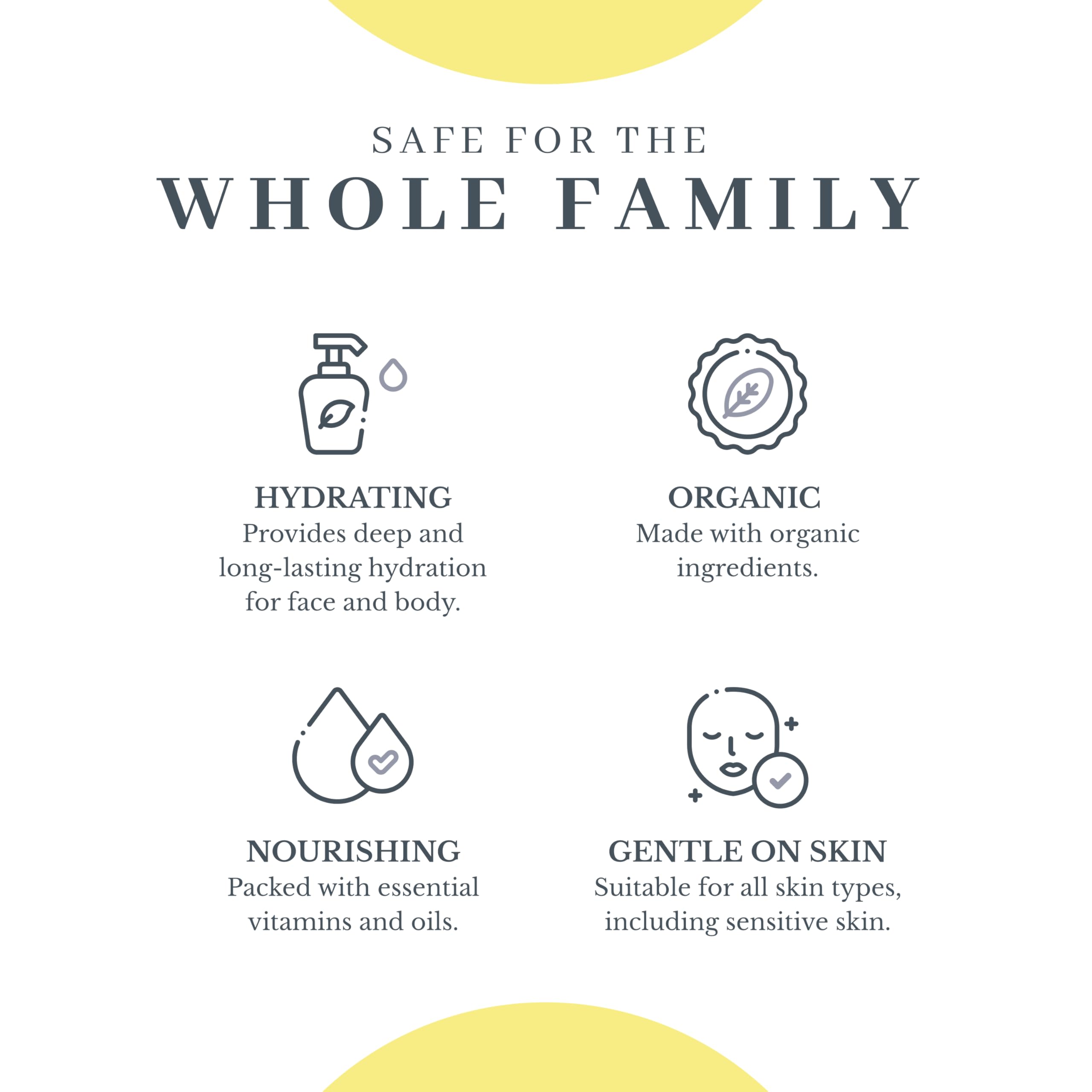 Essential oils blend with Rose and Sandalwood for fragrance and gentle care.