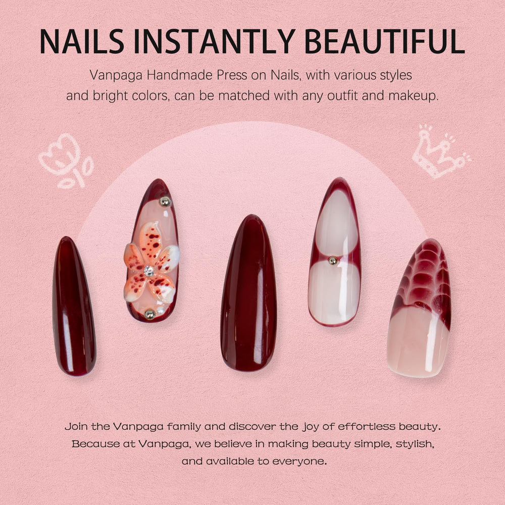 Vanpaga burgundy nails for women offer versatile style options