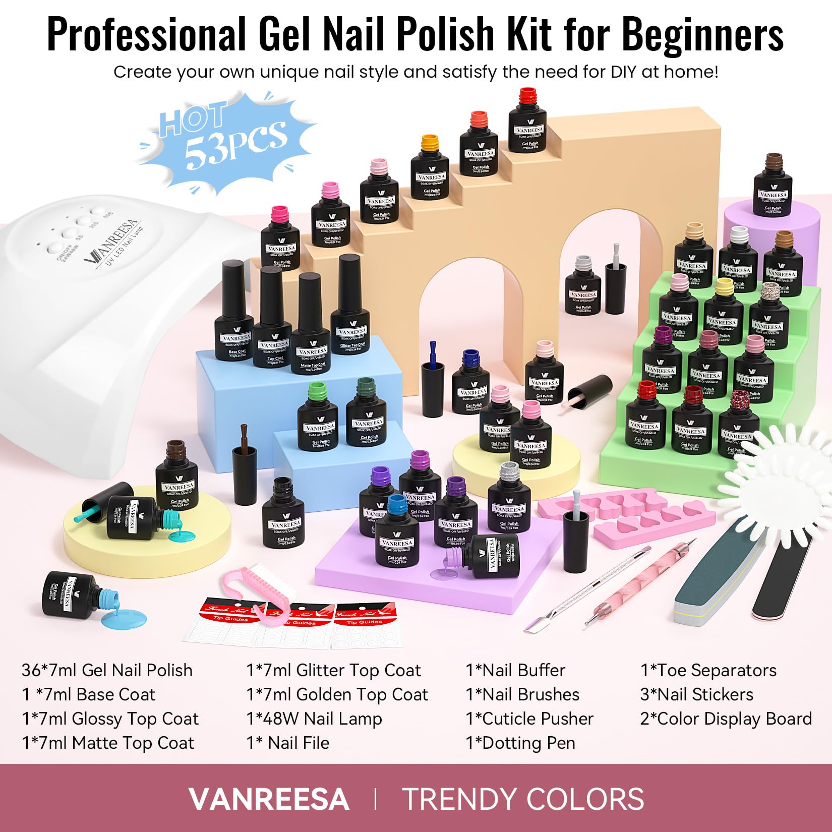 VANREESA manicure tools kit for precise prep and shaping.