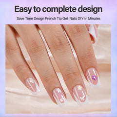 Vansiho short square French tip press-on nails for fast, salon-like results