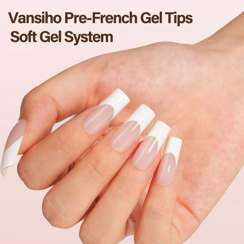 Vansiho square nail tips in 15 sizes provide a precise fit.