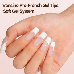 Vansiho square nail tips in 15 sizes provide a precise fit.