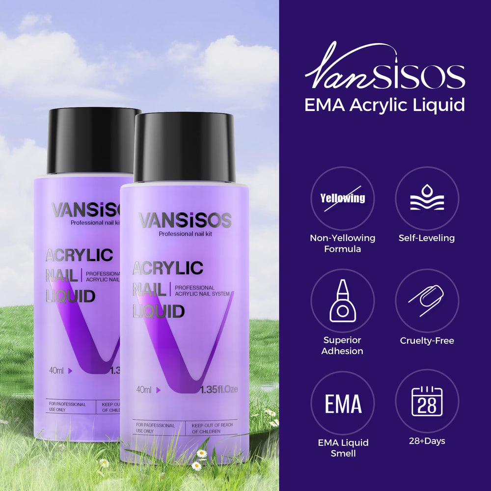 VANSISOS acrylic nail brush set enables precise application.