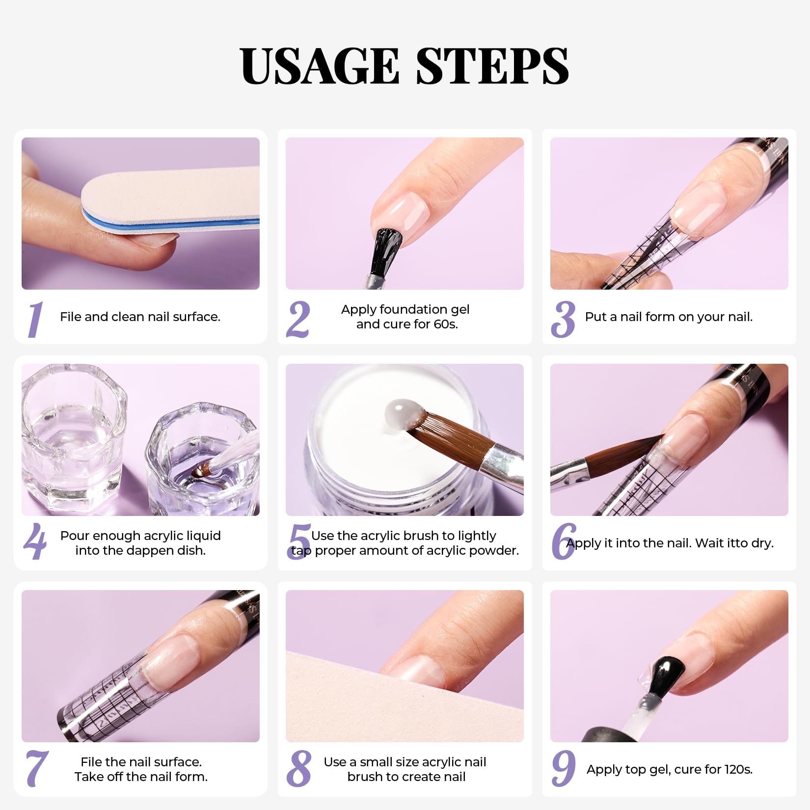 VANSISOS acrylic nail kit storage case keeps supplies organized.