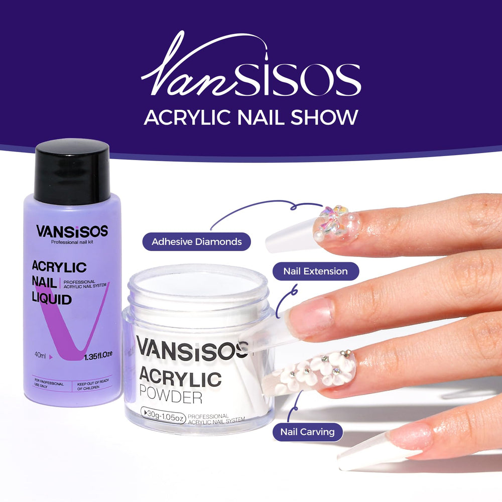 VANSISOS acrylic tool accessories kit includes beginner essentials.