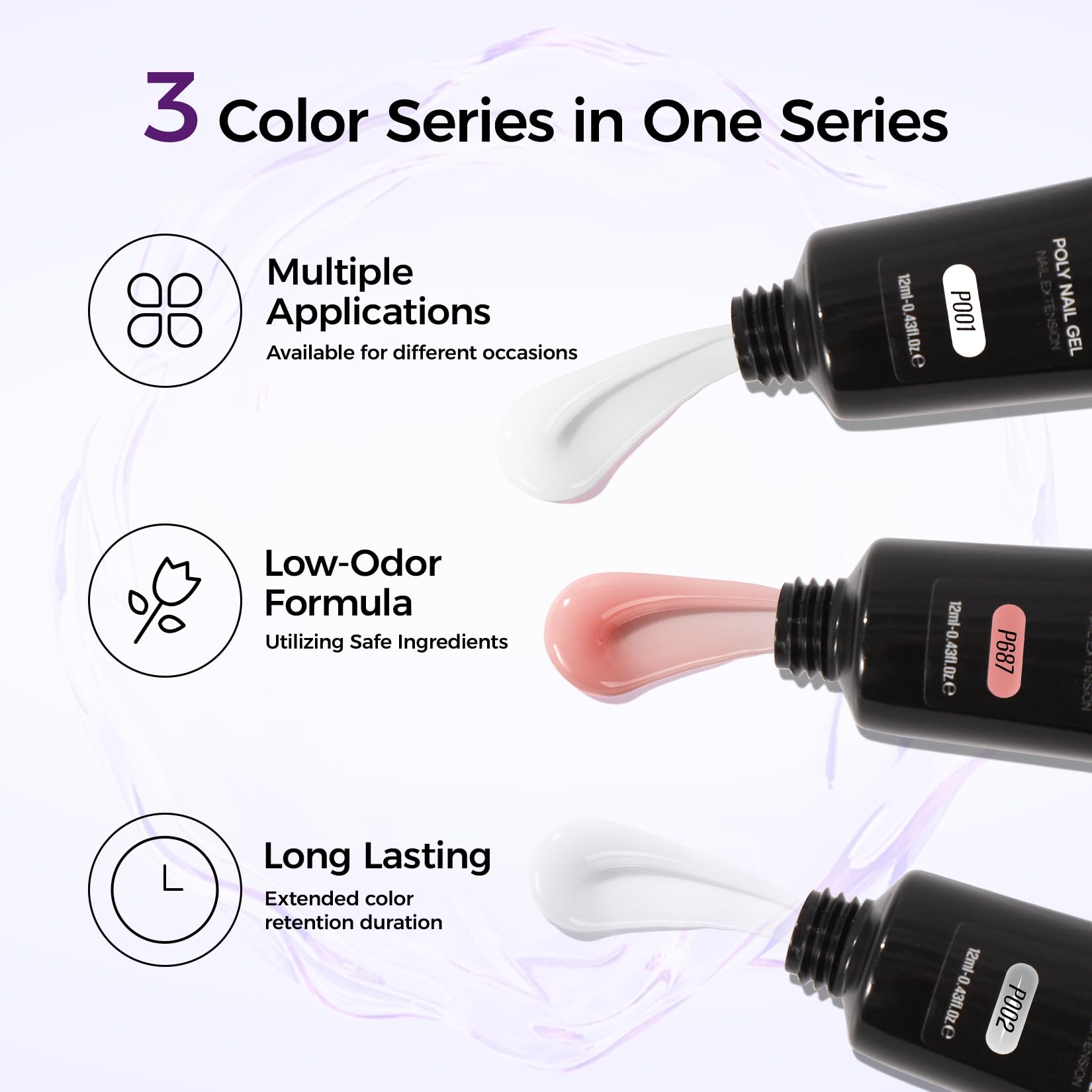 VANSISOS dual-ended brush for precise placement and cleanup during polygel creation.