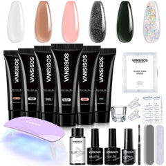 VANSISOS poly gel kit with six colors for versatile nail extensions