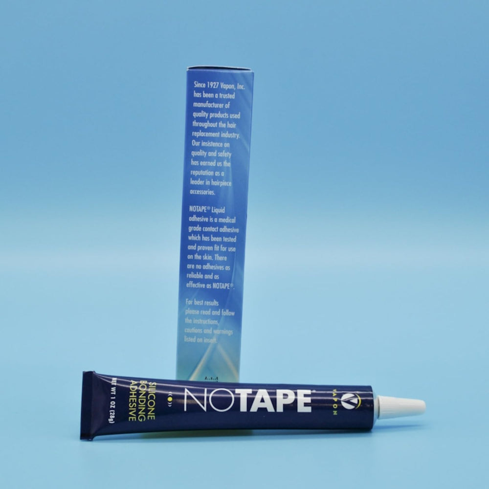 Applying Vapon No Tape Liquid Adhesive to lace for a secure fit.