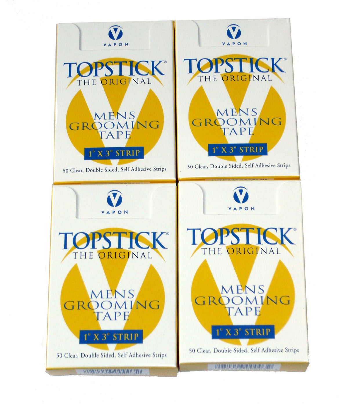 Vapon T150 Topstick toupee tape wide 1x3 inch strips securely attaches wigs and hairpieces.