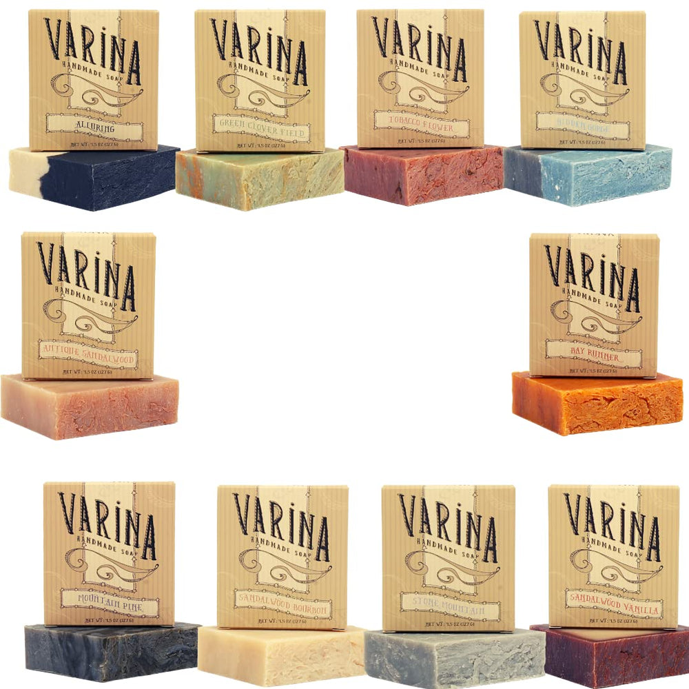 Varina Mens Variety Soap packshot highlighting natural ingredients for daily gentle cleansing