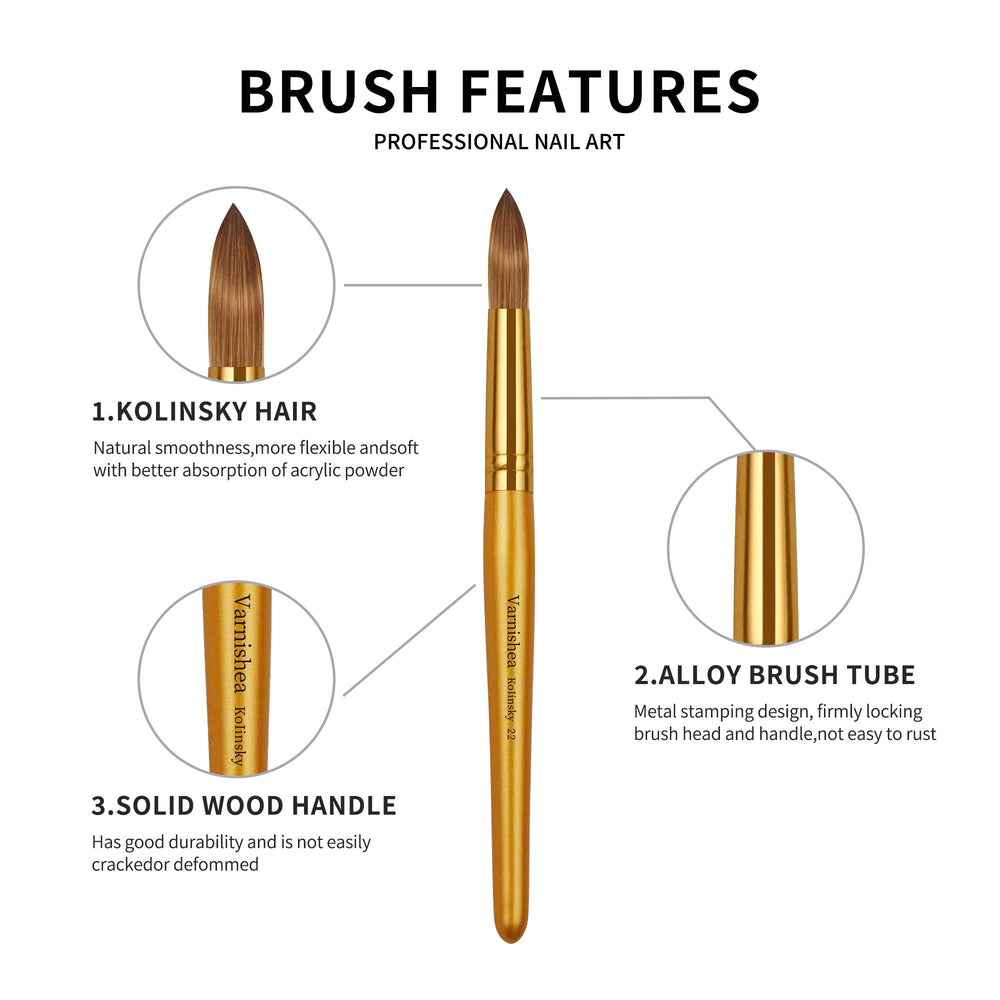 varnishea nail-art brush with metal stamping design for durable performance
