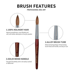 varnishea nail brush with metal stamping design locks head and enhances durability