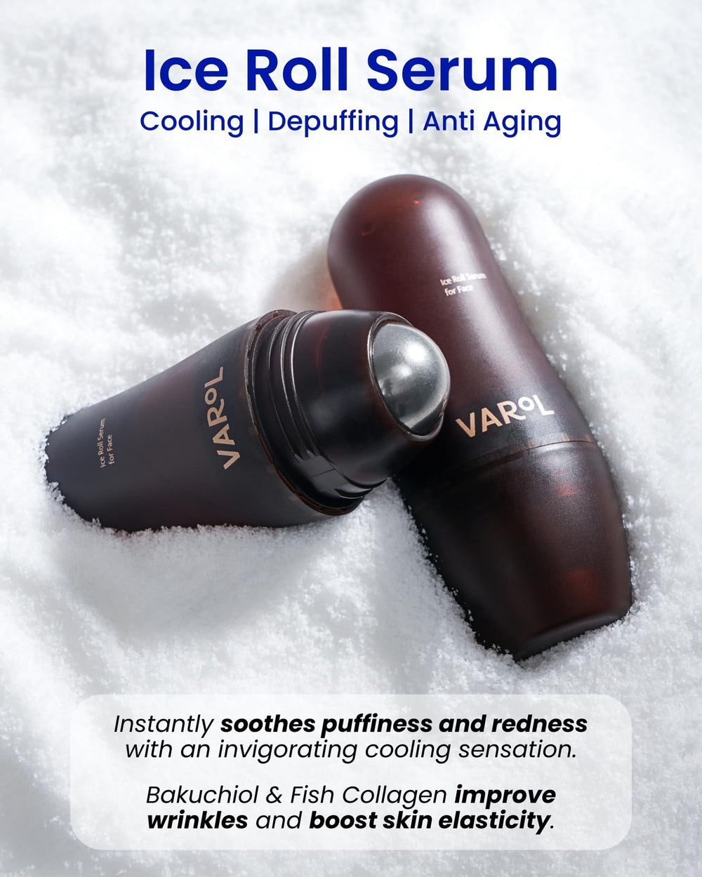 VAROL Ice Roll Serum with bakuchiol and collagen for smoother-looking skin