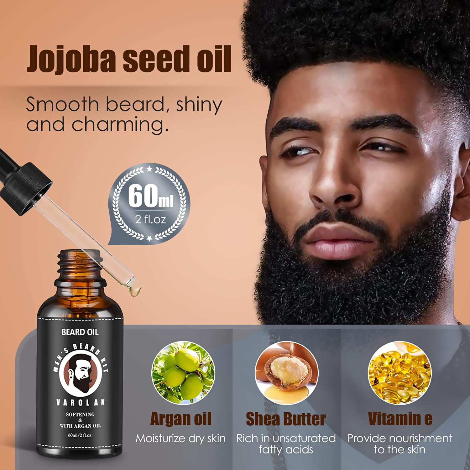 Varolan grooming comb detangles and shapes facial hair for a neat look.