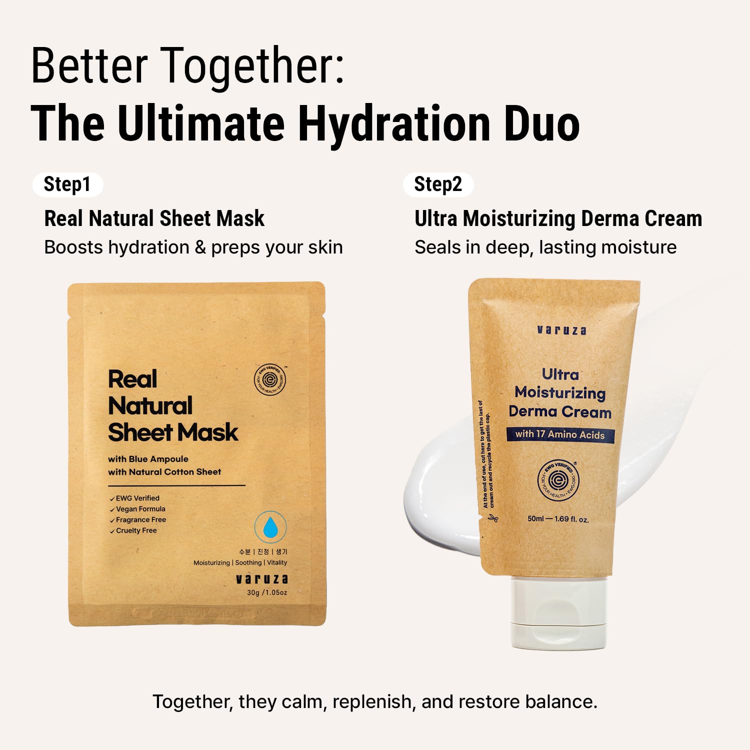 Recyclable packaging of Varuza Derma Cream in a paper tube highlights sustainability.