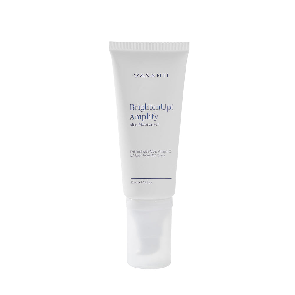 VASANTI Brighten Up New Skin Amplifying Moisturizer packaging front signals premium hydration.