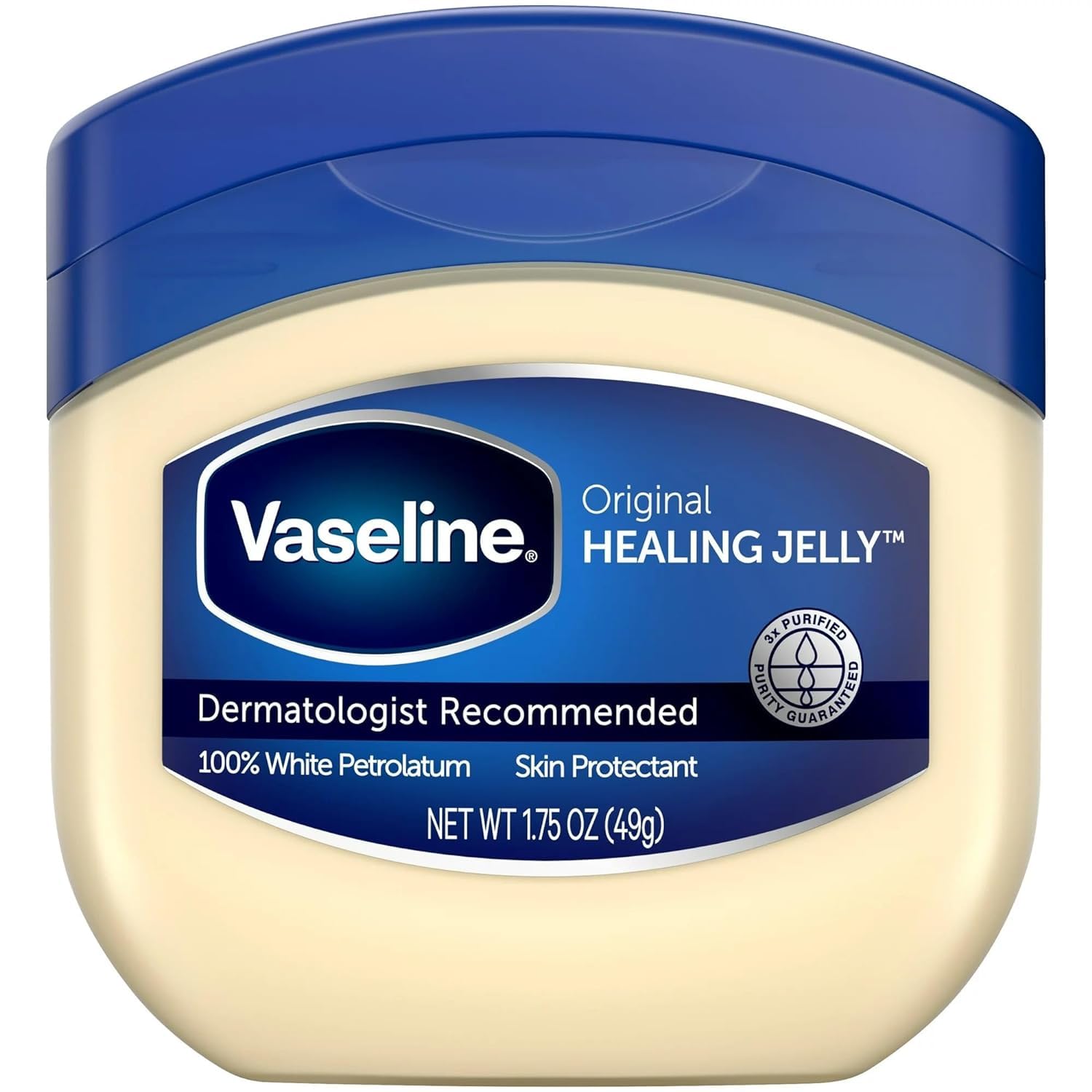 Vaseline 3-pack jars shown on shelf for everyday moisture