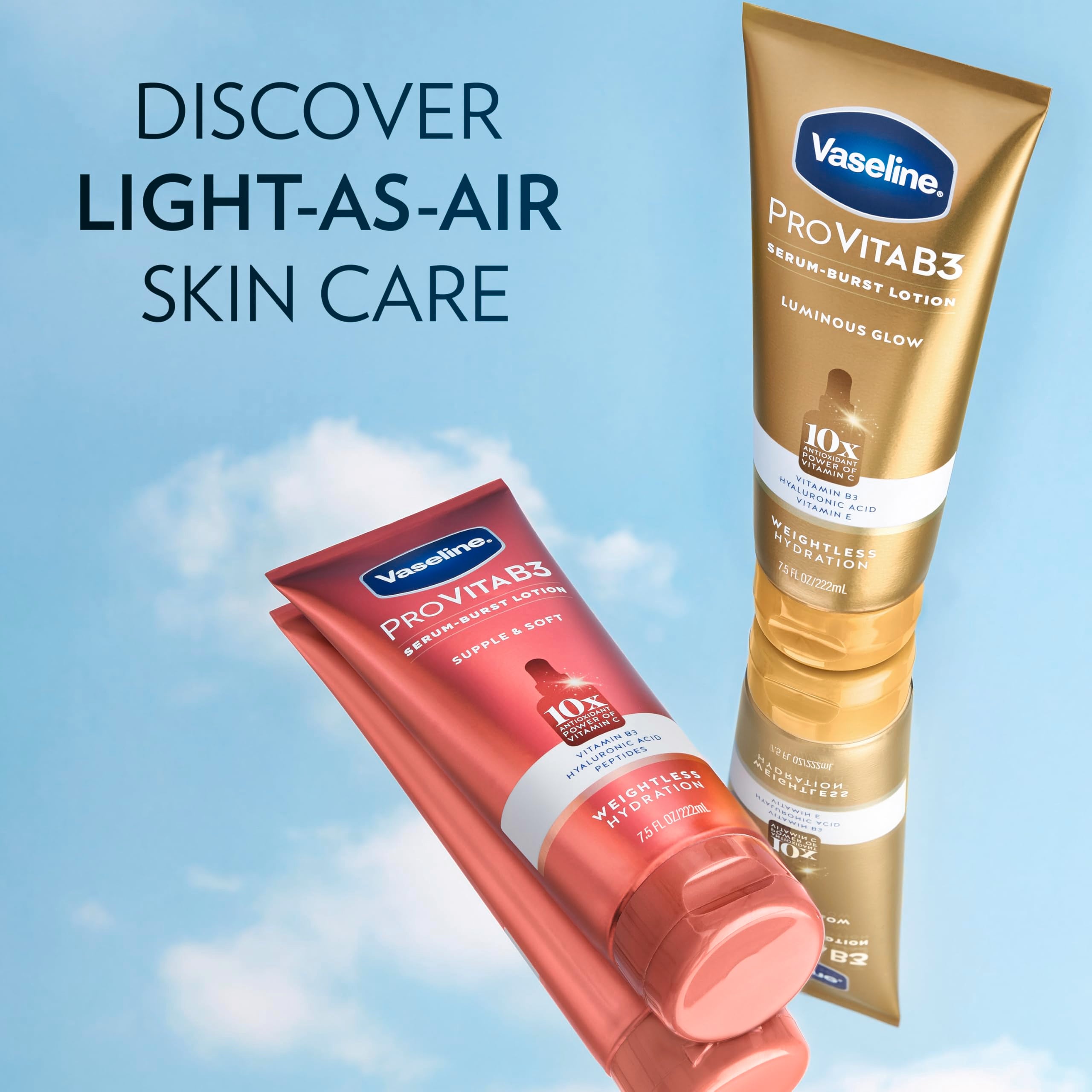 Vaseline Antioxidant Complex provides 10x power to brighten and protect skin.