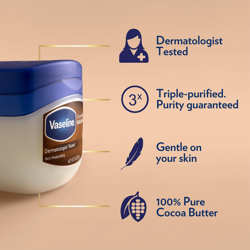 Hands applying Vaseline to dry elbows.