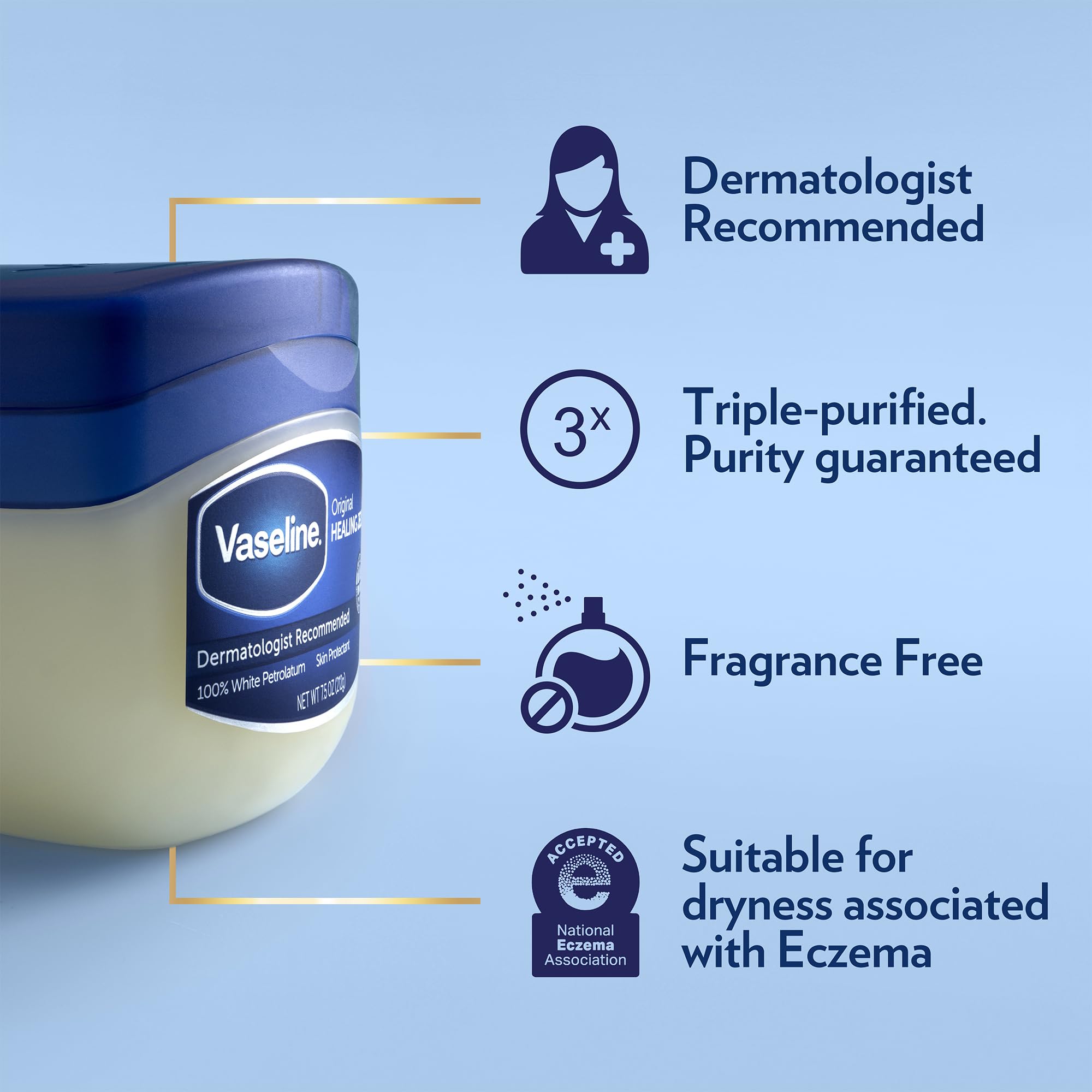 Vaseline Cocoa Butter Healing Jelly jar close-up.