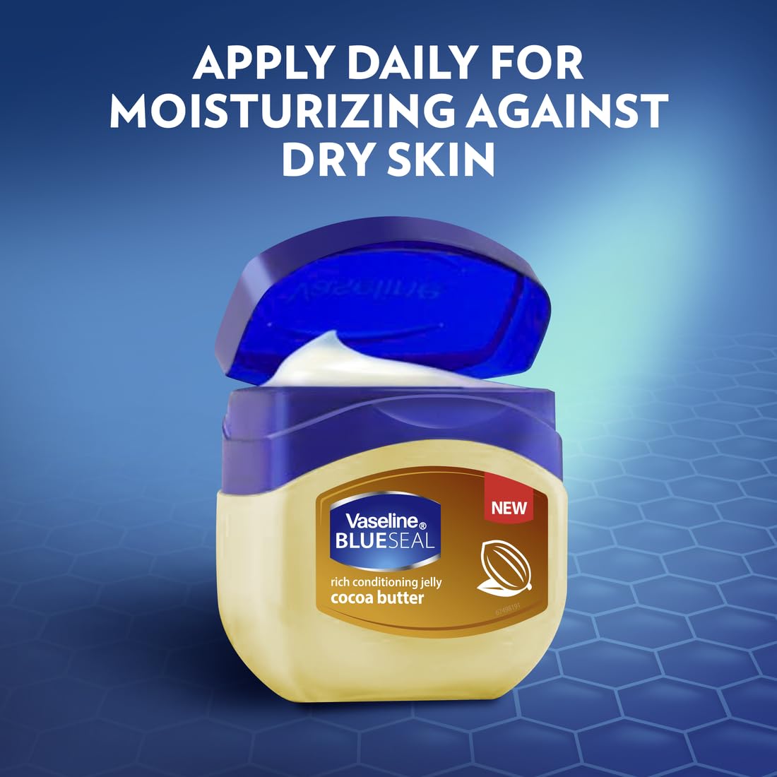 Vaseline Blueseal packaging highlighting trusted skincare brand.