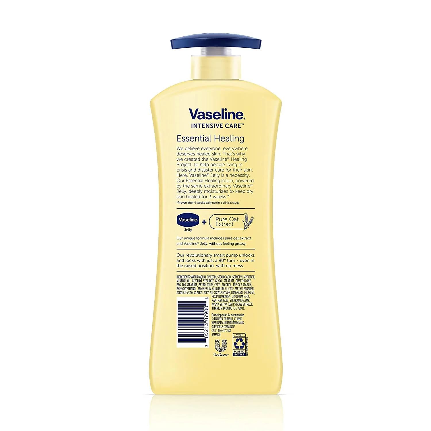 Application motion of Vaseline Essential Healing lotion absorbing quickly
