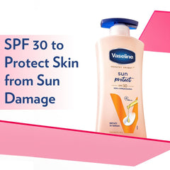 Vaseline Healthy Bright SPF 30 label highlights broad sun protection.