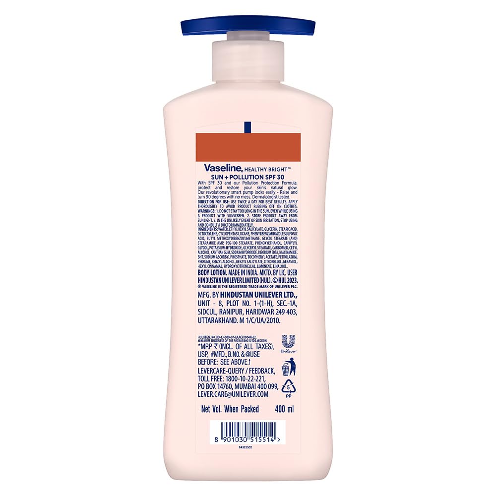 Vaseline Healthy Bright SPF 30 mint packaging signals refreshing daily use.