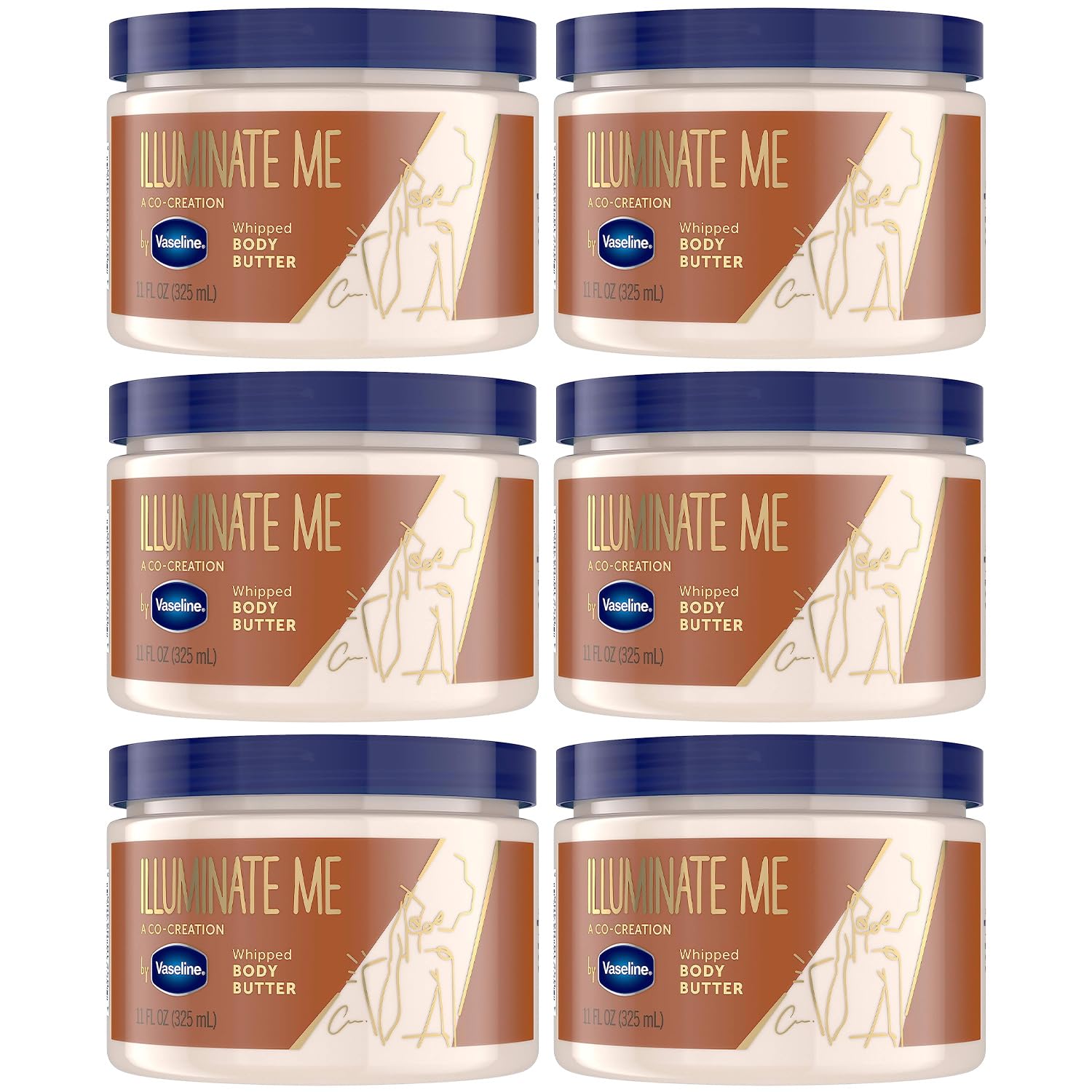 Vaseline Illuminate Me body butter jar closeup showing rich hydration for dry skin and glow