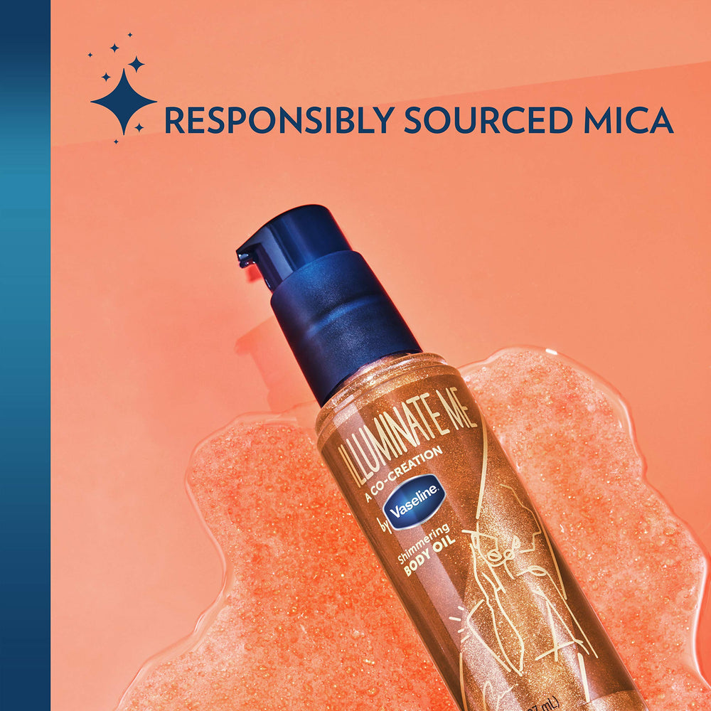 Vaseline Illuminate Me warm copper shimmer on melanin-rich skin looks natural.